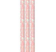 Benza cadeaupapier - Inpakpapier voor geboorte meisje Babyshower - 200 x 70 cm - 3 rollen