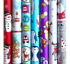 Kerstmis inpakpapier - Cadeaupapier - Assortiment voor kinderen - 200 x 70 cm - 7 rollen