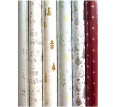 Kerstmis cadeaupapier - Luxe Kerst inpakpapier - 3 meter x 70 cm - 6 Rollen