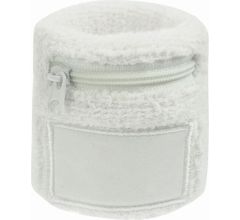 Benza Pols Zweetbandje - Wit - 6 cm - Inc. Opbergvakje met rits - 1 stuks