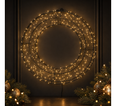 Benza – LED Krans 36 cm – Lichtkrans met 360 Warmwitte LED’s – 5% Fonkeleffect – 5 Meter 