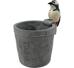 Pothanger Vogel Specht Inclusief Bloempot 13 x 12 cm
