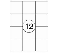 Benza Zelfklevende Etiketten op A4 Vel - 70 x 70 mm - 12 Stickers per vel - 100 vel