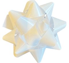 Mega Bows Cadeau Strik Doorsnee 10cm glanzend met plakker 15 stuks - Wit