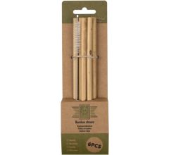 Esschert Design - biologische bamboe rietjes incl. schoonmaakborstel - 6 Stuks