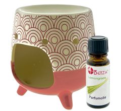 Lemon Grass - Parfumolie - Antimug - Fraaie 3 poot Geurbrander Olieverdamper Keramiek - 10 x 10 x 1