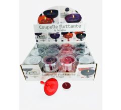 Drijvende Waxinelichthouder - Glas - Drijfkaars 6 x 8,5 cm - Paars - 3 stuks