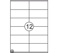 Benza Zelfklevende Etiketten op A4 Vel - 105 x 48 mm - 12 stickers per vel - 100 vel
