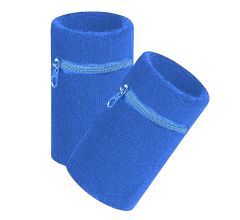 Arowell Premium Pols Zweetbandje Met Portemonnee En Rits – 12 x 8 Cm – Kobaltblauw - 2 Stuks