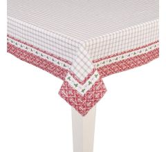 Clayre &amp; Eef - Kerst Tafelkleed - Ruiten en Hulstblaadjes - 130 x 180 cm