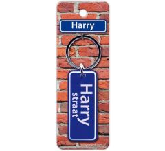 Paper Dreams Sleutelhanger Straatnaam Harry 9 Cm Staal Blauw