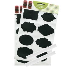 Etiketten Blanco Met Schoolbordkrijt Design Krijtsticker Afwasbaar - 2 vellen van 8 stuks