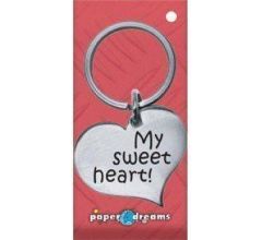 RVS Hart Sleutelhanger - My sweet heart!