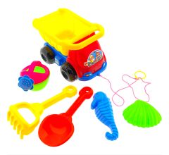Kiepauto Voor Zandbak En Strand - Vrachtauto - Zandauto - incl. 5 Dlg strandsetje - 24 x 16 x 15 cm