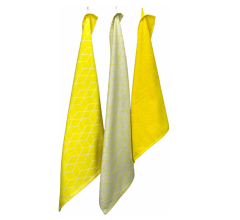 Keuken- &amp; Theedoeken Keukendoekset - 1 keukenhanddoek en 2 theedoeken - Geel