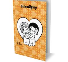 Liefde is - 6 Dubbele Uitnodigingen Met Envelop – Uitnodigingen