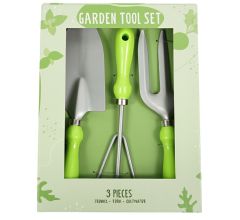 Hand Tuingereedschap groen set van 3