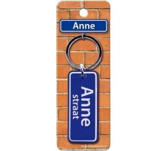 Paper Dreams Sleutelhanger Straatnaam Anne 9 Cm Staal Blauw