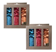 Krullint- Blauw Rood & Oranje - 6 Bolletjes & 18 strikjes