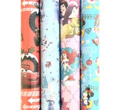 Disney Assortiment Kerstpapier cadeaupapier inpakpapier voor Kerstmis HO615 - 3 meter x 100 cm - 4 