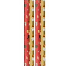 Sinterklaas inpakpapier cadeaupapier - 300 x 100 cm - 4 rollen