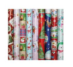 Präsenta assortiment luxe kerstpapier inpakpapier cadeaupapier voor kinderen ZEN15 - 200 x 70 cm -