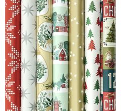 Benza assortiment cadeaupapier inpakpapier voor kerstmis kerstpapier K13 - 2 meter x 70 cm - 7 roll