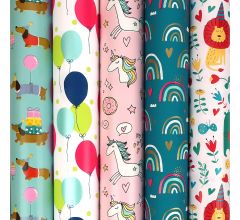 Hallo Cadeaupapier - Inpakpapier voor kinderen - 200 x 70 cm - 5 rollen