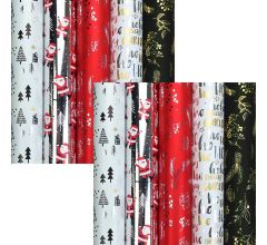 CHAMONIX Metallic kerstpapier assortiment cadeaupapier inpakpapier voor kerstmis - 150 x 70 cm - 10