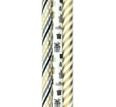 TOUCH OF GOLD assortiment cadeaupapier inpakpapier - 3 meter x 70 cm - 3 rollen