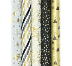 TOUCH OF GOLD 2 cadeaupapier - kerstpapier inpakpapier voor Kerst - 200 x 70 cm - 5 rollen