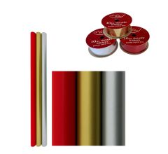 Driekleur cadeaupapier - Gecoat inpakpapier kerstpapier - 3 meter x 70 cm - 3 rollen & Cadeaulint