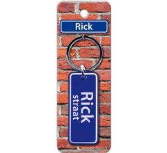 Paper Dreams Sleutelhanger Straatnaam Rick 9 Cm Staal Blauw