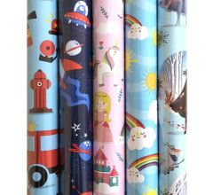 Assortiment Cadeaupapier - Inpakpapier voor kinderen - 5 mtr x 70 cm - 5 rollen