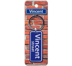 Paper Dreams Sleutelhanger Straatnaam Vincent 9 Cm Staal Blauw
