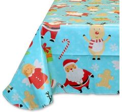 Wegwerp tafelkleed Polyester Kerst Christmas Party Tafelkleed - Blauw - 140x230 cm