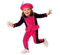 Pietenpak - Unisex - Met Gouden Bies - Incl. Barret - 4-6 Jaar - Roze