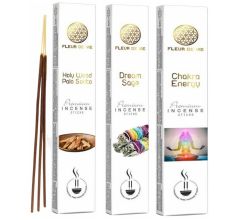 Fleur de Vie - Premium Wierookstokjes - 3 x 16 gram - Chakra Energy - Holy Wood Palo Santo - Dream 