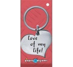 RVS Hart Sleutelhanger - Love of my Life!