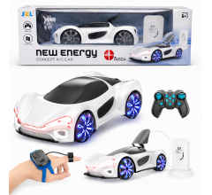 Benza RC Stuntauto Parel Wit met Afstandsbediening en Handgebaarbesturing – 2.4GHz – Oplaadbare