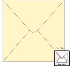 Benza Wenskaart Enveloppen - Vierkant 14 x 14 cm - Ivoor - Creme - 50 stuks