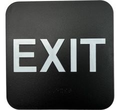 Kunstof Bordje EXIT Zwart Weerbestendig - 15 x 15 cm