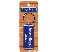 Paper Dreams Sleutelhanger Straatnaam Angelique 9 Cm Staal Blauw