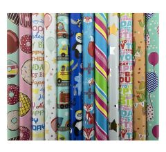 Assortiment luxe cadeaupapier inpakpapier voor kinderen CH2 - 200 x 70 cm - 70 rollen