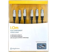 R/G/B Videokabel 2 x 3 RCA Pluggen - 1 Meter