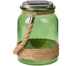 Solar windlicht in glas - Groen