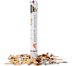 Confetti Kanon XL  40 cm - Oranje/zilver  metallic confetti shooter - party popper - 3 Stuks