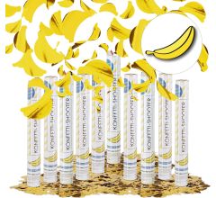 Confetti Kanon XL  40 cm - Bananen - metallic confetti shooter - party popper - 10 Stuks