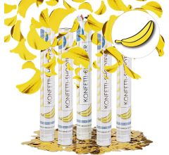 Confetti Kanon XL  40 cm - Bananen - metallic confetti shooter - party popper - 5 Stuks