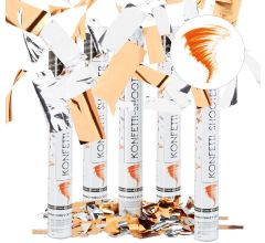 Confetti Kanon XL  40 cm - Oranje/zilver  metallic confetti shooter - party popper - 5 Stuks